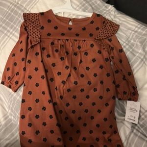 Brown flower 12 months dress